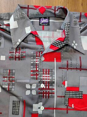 Vintage Joel California MCM Polyester Disco Shirt Short Sleeve